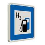 Verkehrszeichen 365-66 - Wasserstofftankstelle