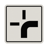 Verkehrszeichen 1002-20 - Verlauf der Vorfahrtstraße an Kreuzungen (von unten nach rechts)