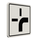 Verkehrszeichen 1002-20 - Verlauf der Vorfahrtstraße an Kreuzungen (von unten nach rechts)