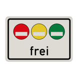 Verkehrszeichen 1031-50 - Freistellung vom Verkehrsverbot nach § 40 Abs. 1 BlmSchG – rote, gelbe und grüne Plakette frei