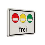 Verkehrszeichen 1031-50 - Freistellung vom Verkehrsverbot nach § 40 Abs. 1 BlmSchG – rote, gelbe und grüne Plakette frei