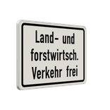 Verkehrszusatzeichen 1026-38 - Land- und forstwirtschaftlicher Verkehr frei