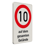 Kombinationsschilder - Betriebsgelände, 10 km/h auf dem gesamten Gelände