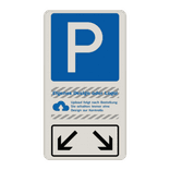 Parkschilder - Parkplatz für zwei Fahrzeuge mit Logo