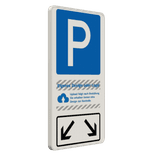 Parkschilder - Parkplatz für zwei Fahrzeuge mit Logo