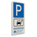 Parkschilder - Parkplatz für Elektrofahrzeuge mit logo