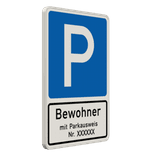 Richtzeichen 314-30 - Parken nur Bewohner mit Parkausweis