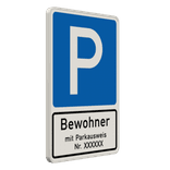 Verkehrszeichen 314-30 - Parken nur Bewohner mit Parkausweis