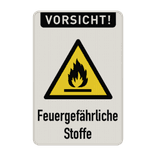 Warnschilder - Vorsicht! Feuergefährliche Stoffe