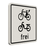 Verkehrszusatzeichen 1022-15 - E-Bikes und Mofas frei