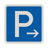 Verkehrszeichen 314 - Parken mit weißem Pfeil aus Dibond®traffic