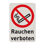 Verbotsschilder - Rauchen verboten und Text