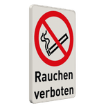 Verbotsschilder - Rauchen verboten und Text