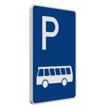 Parkplatzschild - Parkplatz nur für Kraftomnibusse
