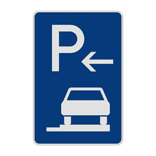 Verkehrszeichen 315-66 - Parken ganz auf Gehwegen (Anfang)