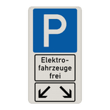Parkschilder - Zwei Elektrofahrzeuge frei