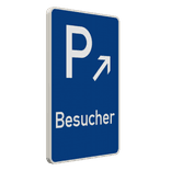 Parkplatzschild mit Pfeil - für Besucher