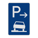 Verkehrszeichen 315-52 - Parken halb auf Gehwegen (Ende)