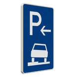 Verkehrszeichen 315-51 - Parken halb auf Gehwegen (Anfang)