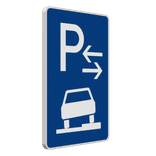 Verkehrszeichen 315-58 - Parken halb auf Gehwegen (Mitte)