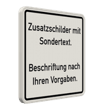 Individuelles Zusatzzeichen mit Rand und Text