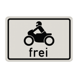 Verkehrszeichen 1022-12 - Krafträder, auch mit Beiwagen, Kleinkrafträder und Mofas frei