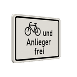 Verkehrszusatzeichen 1020-12 - Radverkehr und Anlieger frei