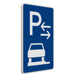 Verkehrszeichen 315-63 - Parken ganz auf Gehwegen (Mitte)