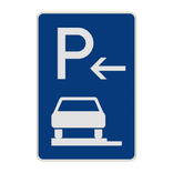 Verkehrszeichen 315-61 - Parken ganz auf Gehwegen (Anfang)