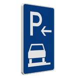 Verkehrszeichen 315-61 - Parken ganz auf Gehwegen (Anfang)