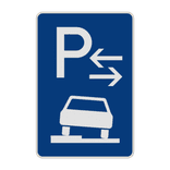 Verkehrszeichen 315-53 - Parken halb auf Gehwegen (Mitte)
