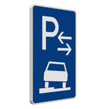 Richtzeichen 315-53 - Parken halb auf Gehwegen (Mitte)