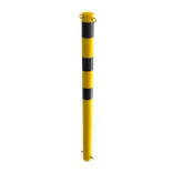 Kettenpfosten Stahl 900 mm – gelb/schwarz – zum Einbetonieren