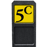 Poteau de numéro de maison avec panneau jaune-noir réfléchissant