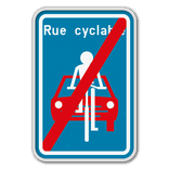 Panneau G2000 - F113 - Fin d'une rue cyclable