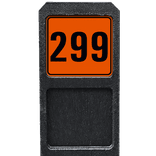 Poteau de numéro de maison avec panneau orange-noir réfléchissant