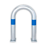 Arceau de protection en acier 360x500xØ60mm réfléchissante - avec plaques de fixation