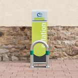 Rammschutzbügel 360 × 500 mm aus Stahl mit Fußplatten