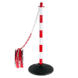 Kettingpaal kunststof rood/wit met vaste voet