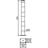 Rampaal Ø89x900mm staal verzinkt - geel/zwart - met vloermontage