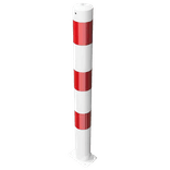 Rampaal Ø89x900mm staal verzinkt - wit/rood - met vloermontage