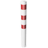 Rampaal Ø89mm staal verzinkt - wit/rood - met grondanker