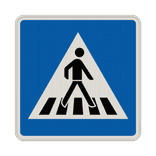 Verkehrszeichen 350-10 - Fußgängerüberweg Aufstellung rechts