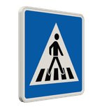 Verkehrszeichen 350-10 - Fußgängerüberweg Aufstellung rechts