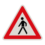 Verkehrszeichen 133-10 - Fußgänger! Aufstellung rechts
