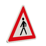 Verkehrszeichen 133-10 - Fußgänger! Aufstellung rechts