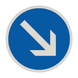 Verkehrszeichen 222-20 - Vorgeschriebene Vorbeifahrt – rechts vorbei