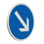 Verkehrszeichen 222-20 - Vorgeschriebene Vorbeifahrt – rechts vorbei