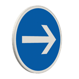 Verkehrszeichen 211-20 - Vorgeschriebene Fahrtrichtung – hier rechts