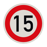Vorschriftszeichen 274-15 - Zulässige Höchstgeschwindigkeit 15 km/h